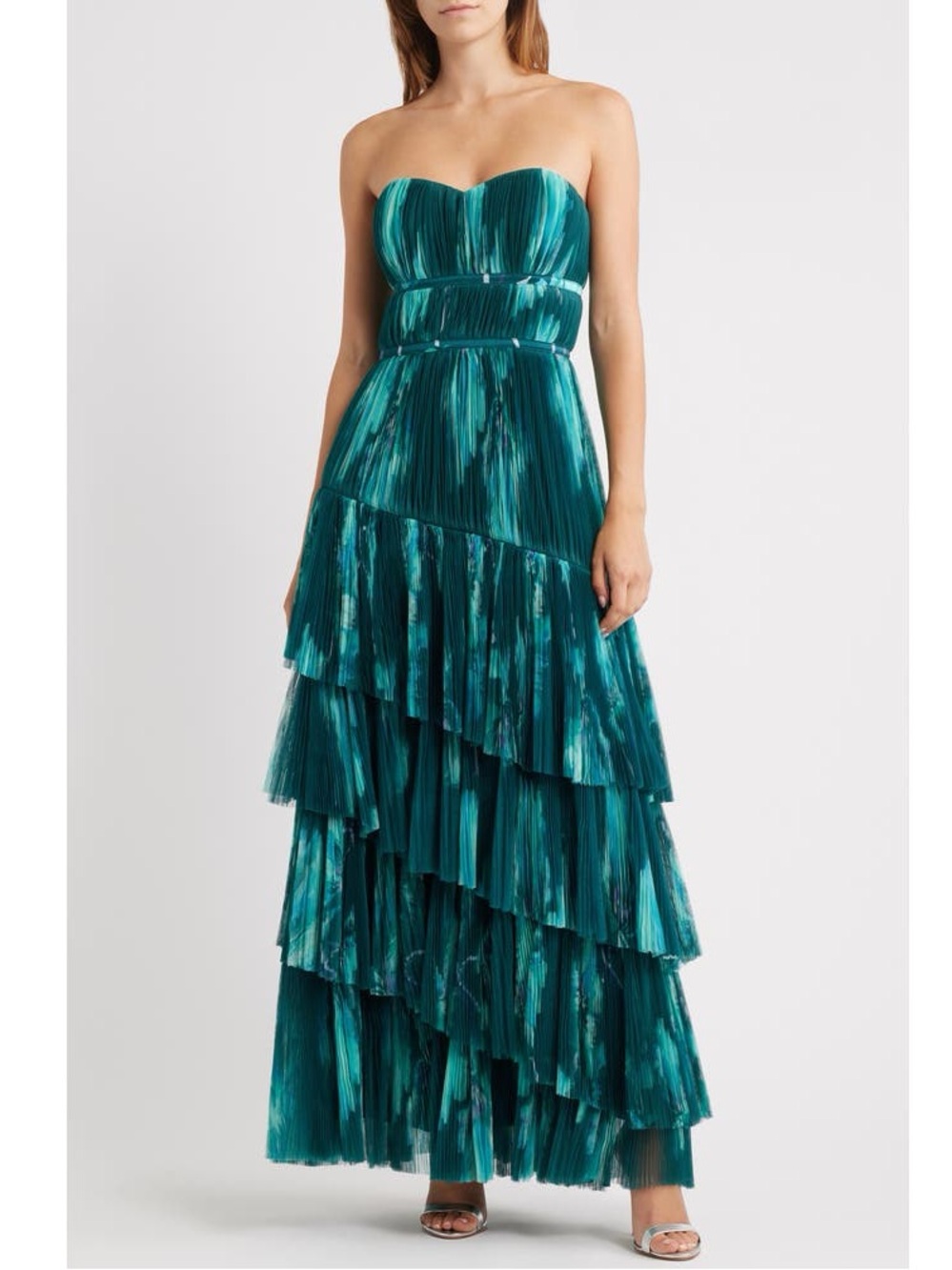 Hutch  Lanza Tiered Tulle Strapless Gown, Size 14W NWT